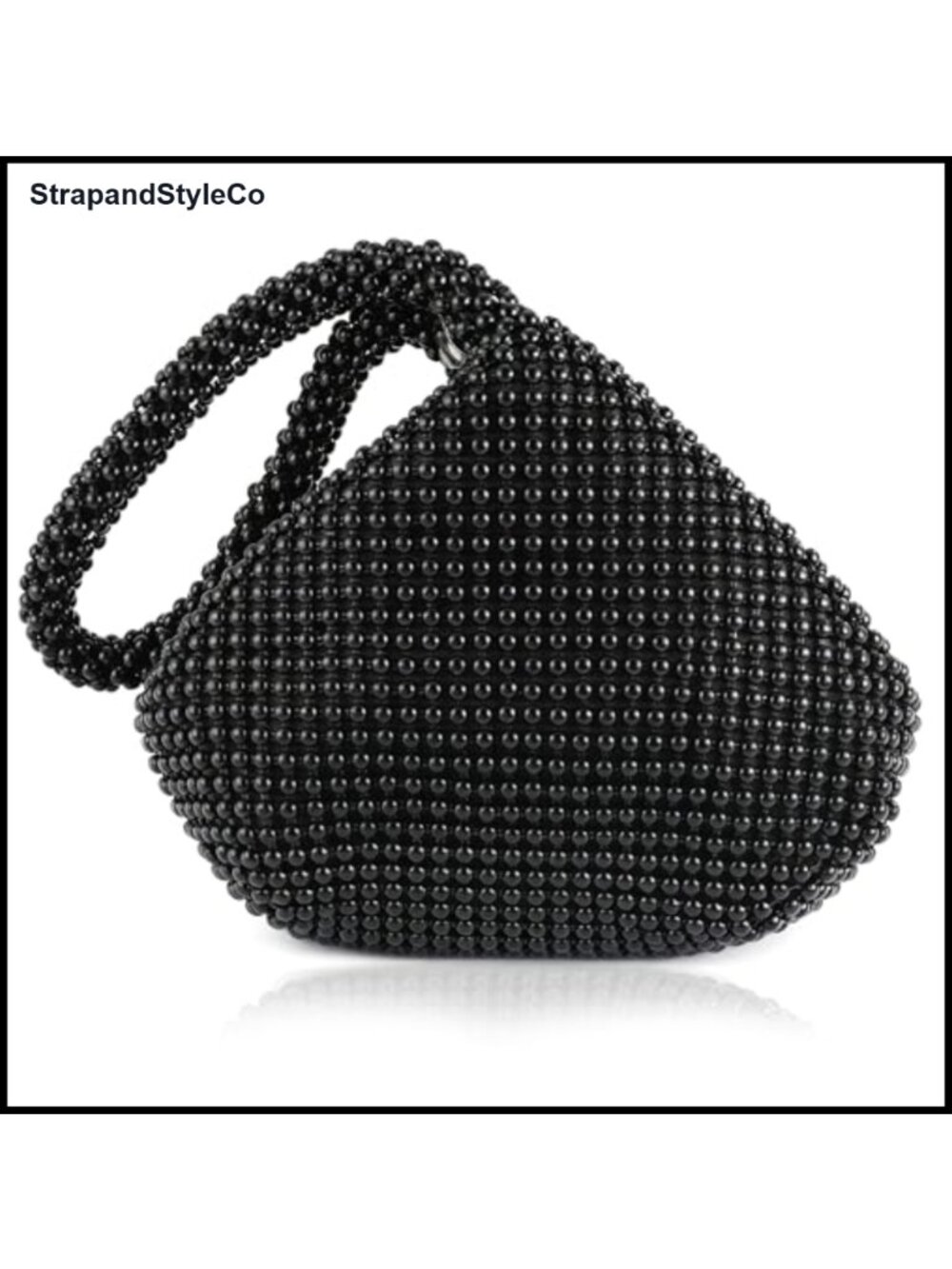 Beaded Triangle Evening Clutch Purse Satin Prom Cocktail Handbag